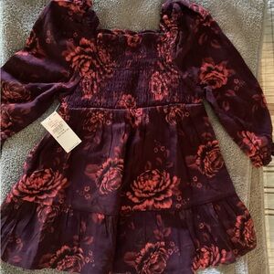 Old Navy Kids Dress in Purple and Red Floral.